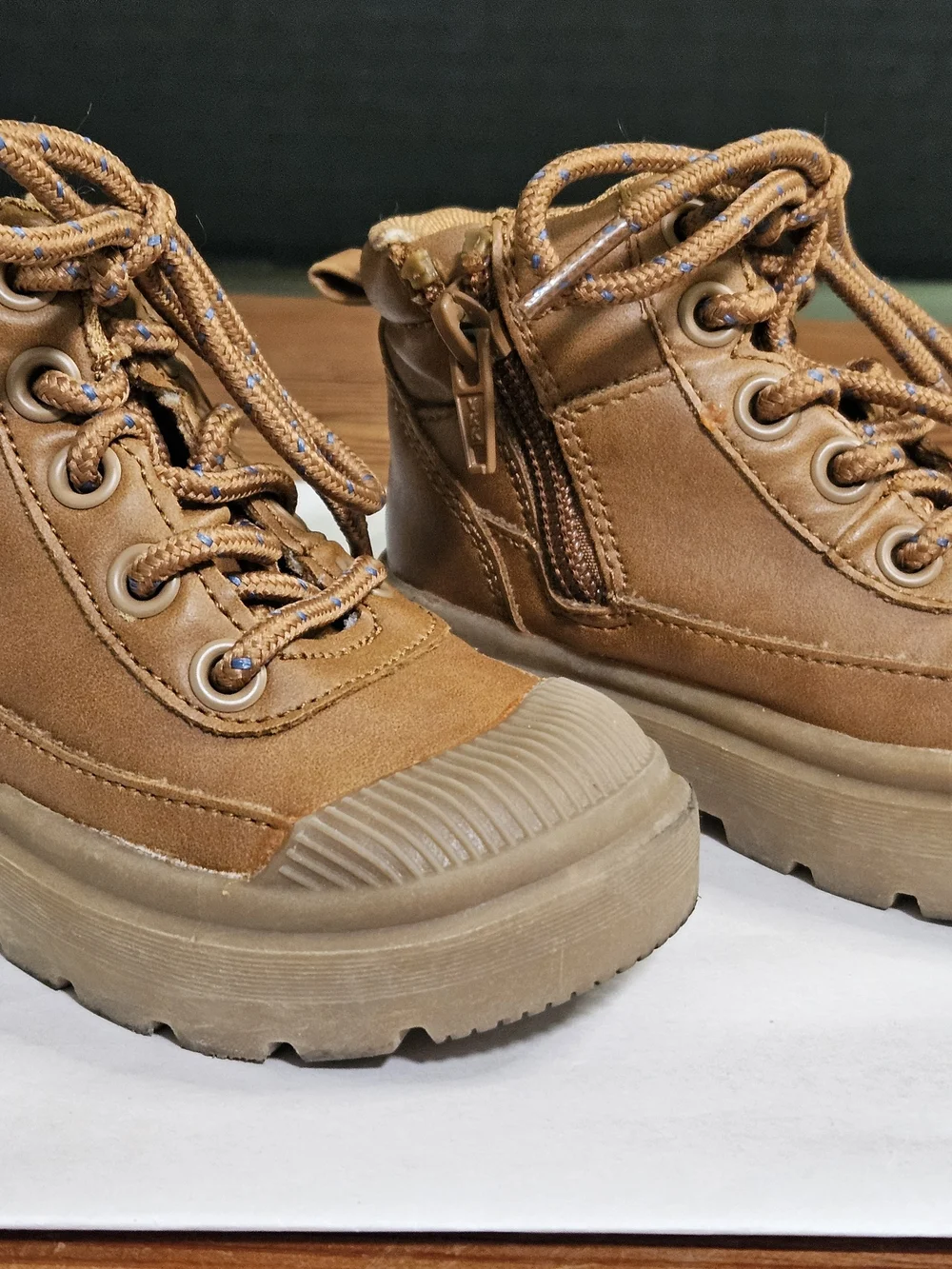 Cat & Jack Tan Kids Lace-Up High-Top Boots